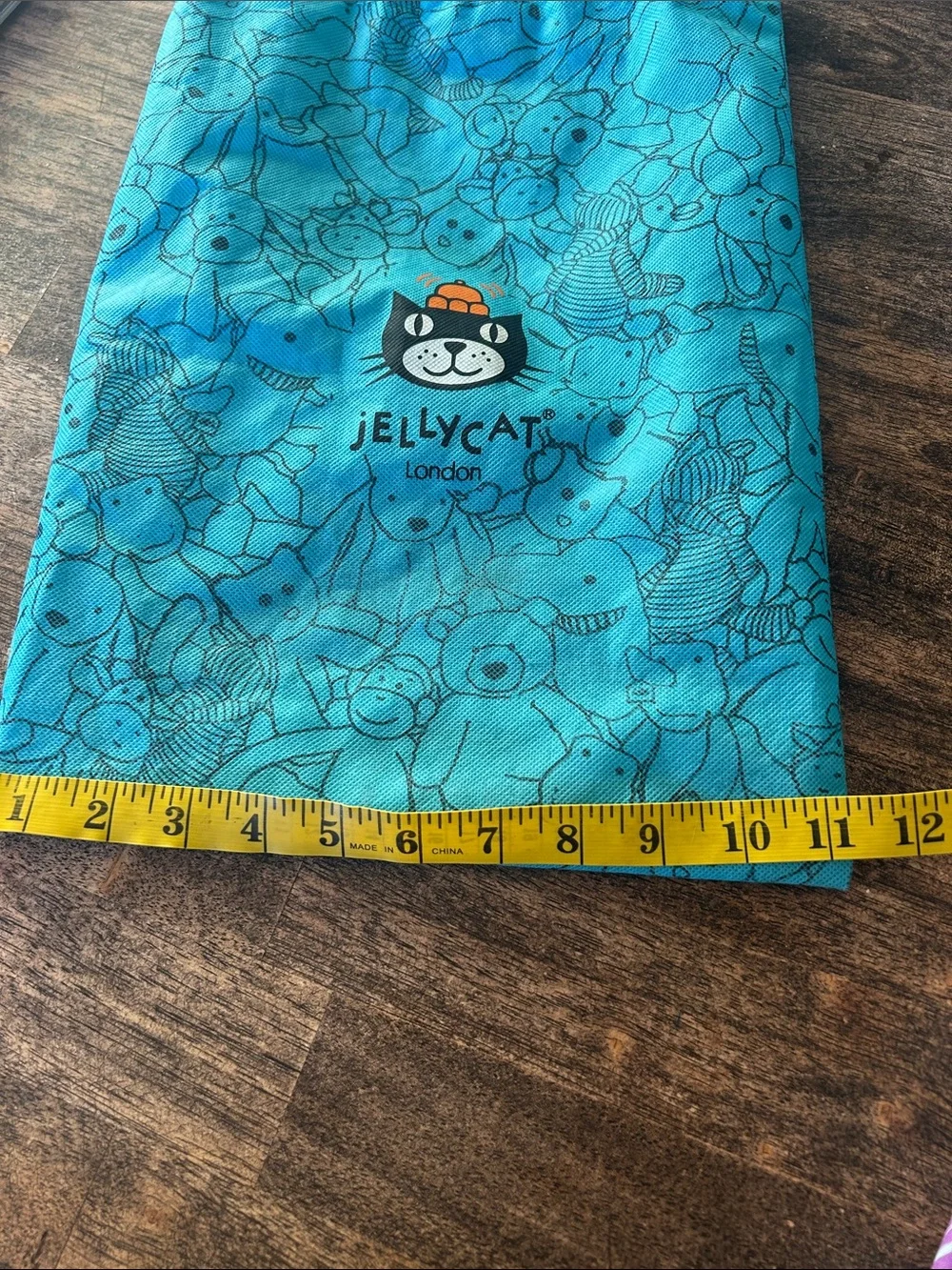 Jellycat Teal Kids Swim Drawstring Pouch with Yellow Cord